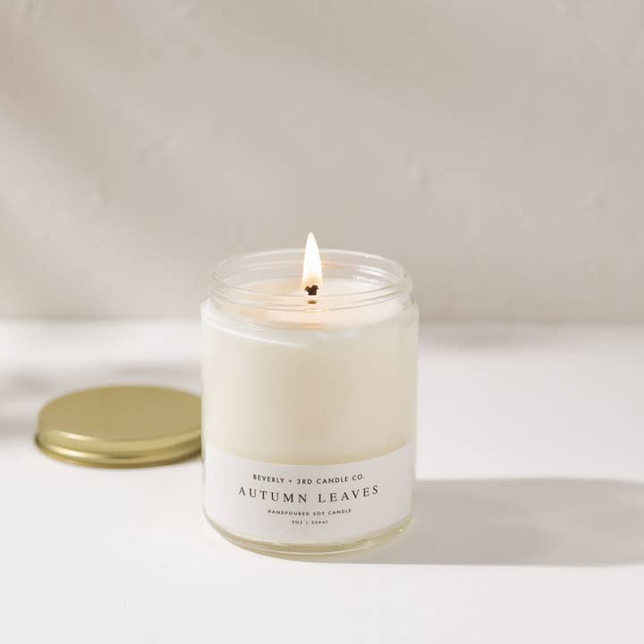 Autumn Leaves 9oz - Soy Candle for wholesale by Beverly and 3rd Candle Co.
