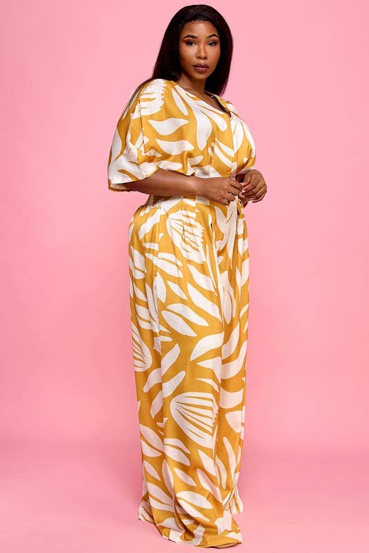 Namatt Design - Wholesale Jumpsuit - Women's - Plus Front Zip Elastic Back Wide Palazzo Jumpsuit\1