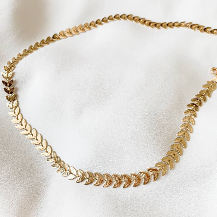 Colar de espinha de peixe Chevron cheia de ouro por atacado de Studio Twenty Nine