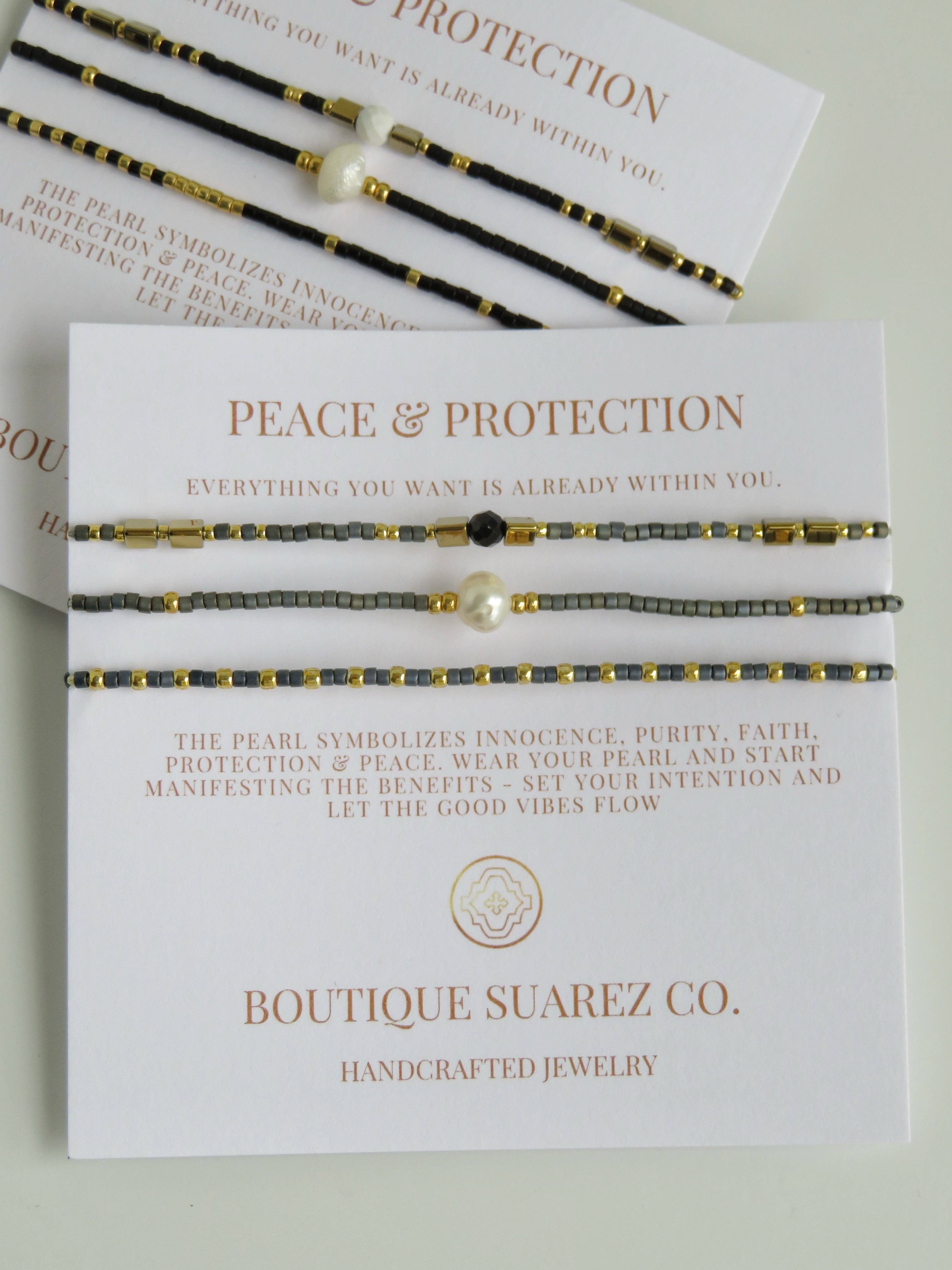 Boutique Suarez Co. - Wholesale Jewelry Set - Peace & Protection - Pearl Bracelet Stacks11
