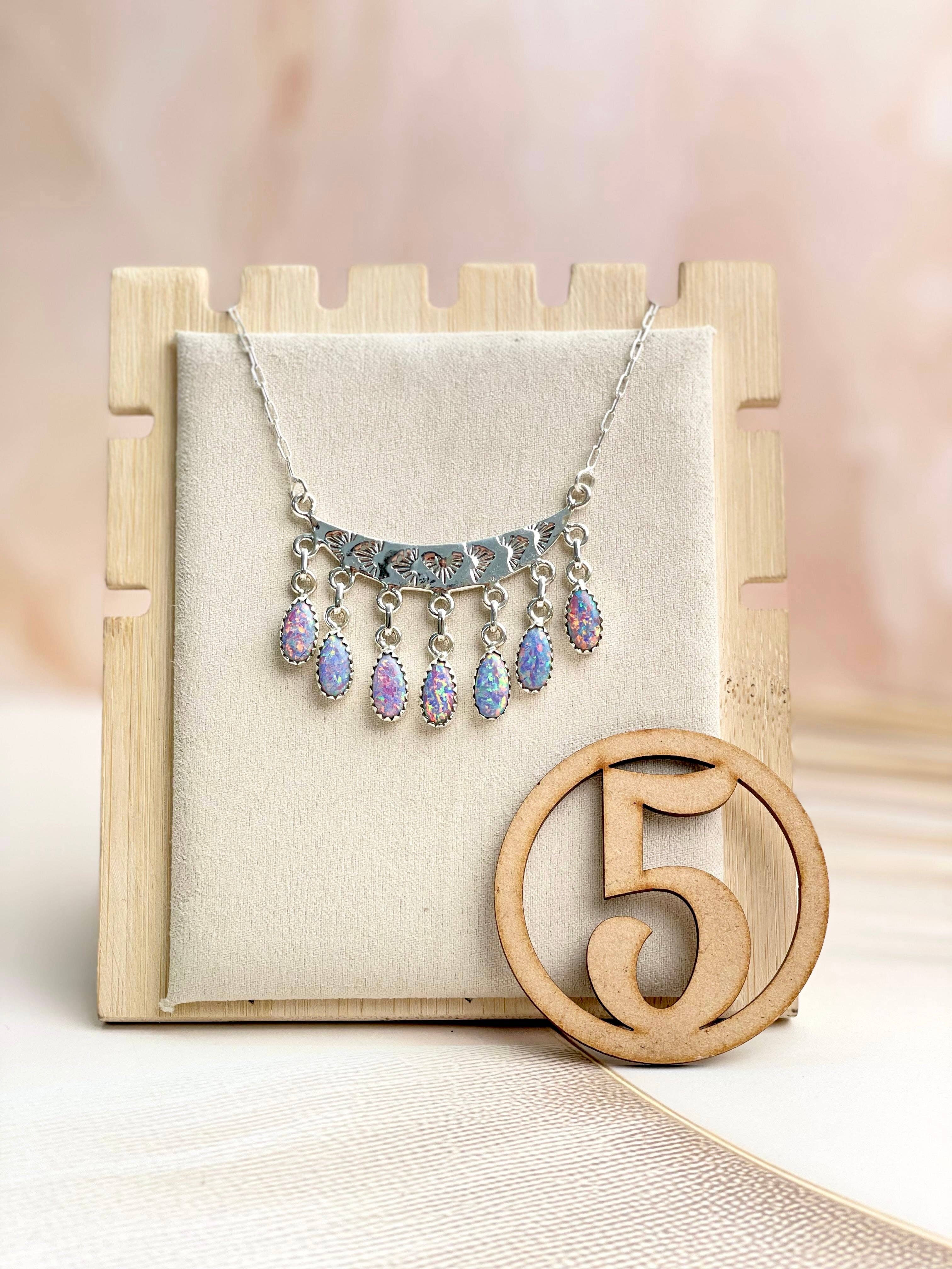 Krush Kandy – wholesale Hänge-/berlockhalsband – Boho Opal Tofsar Halsband Sno 164