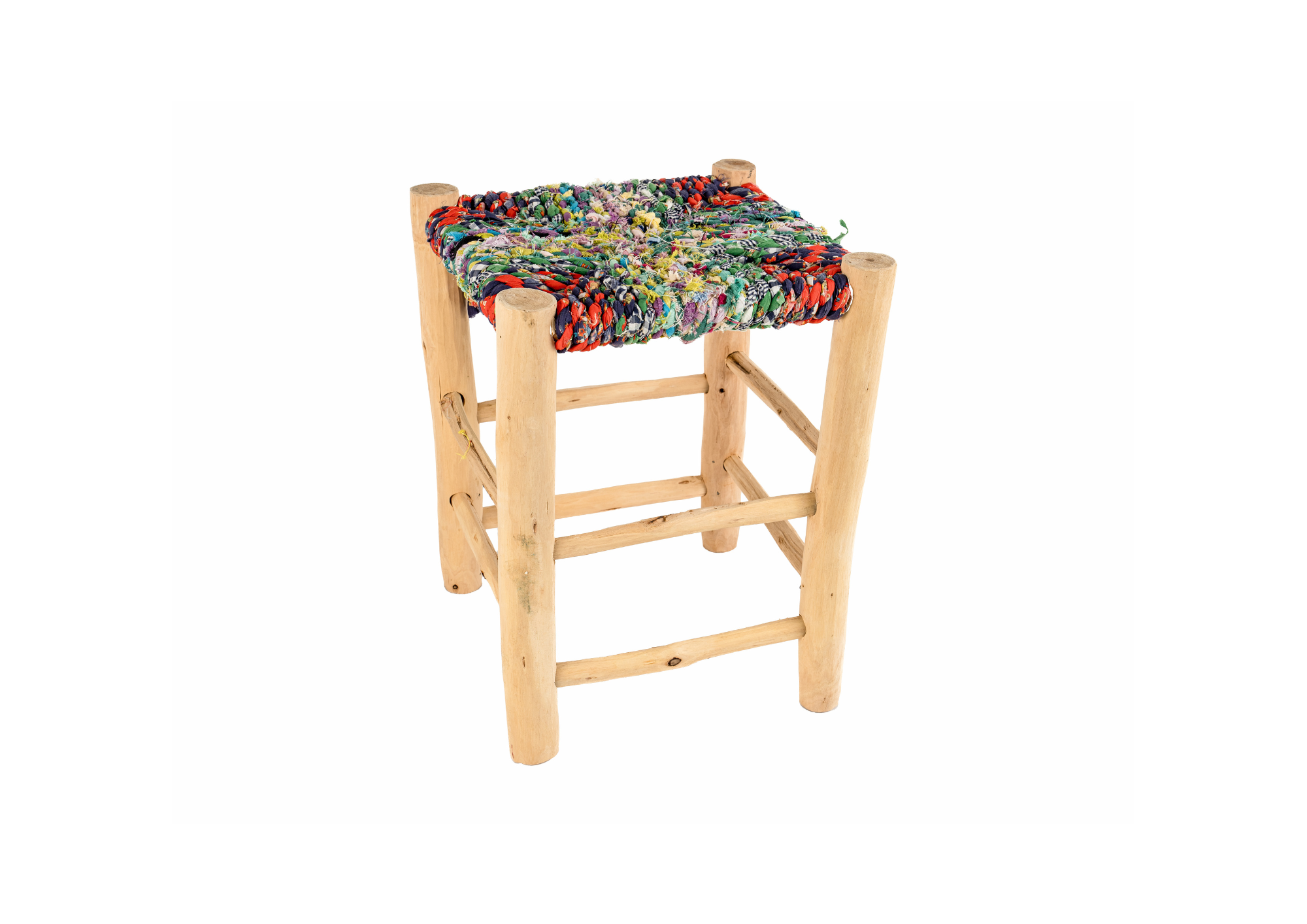 ZocoChic – wholesale Stool – Multicolor wooden stool, Moroccan ethnic stool0
