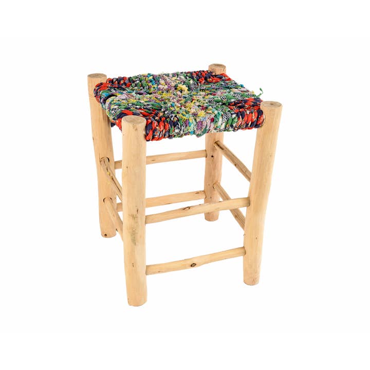 ZocoChic – wholesale Stool – Multicolor wooden stool, Moroccan ethnic stool