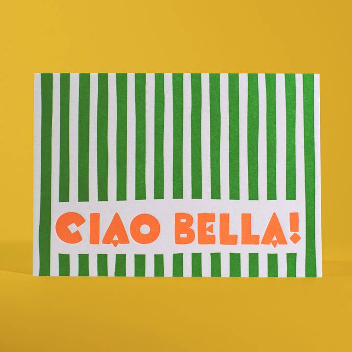 Carte de vœux en impression typographique « Ciao Bella » pour la vente par Half Pint Studio