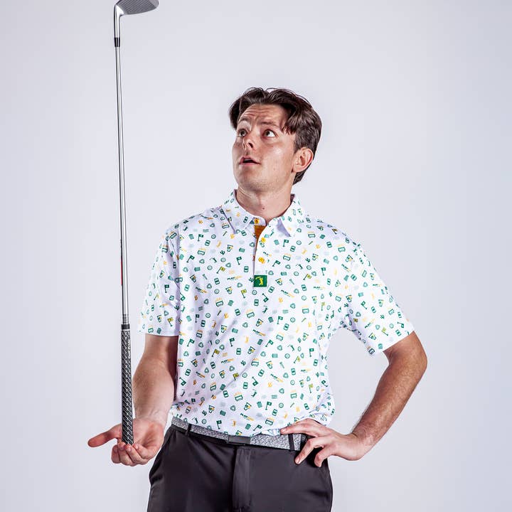 Bogey Bros Golf Co - Wholesale Polo - Men's - Dumpster Fire - White - Polo