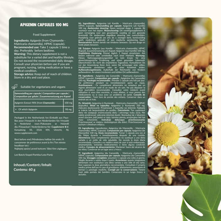 Cupplement b.v. - Wholesale Oral Supplement/Vitamin - Apigenin Extract Capsules 100 mg 60 Capsules6