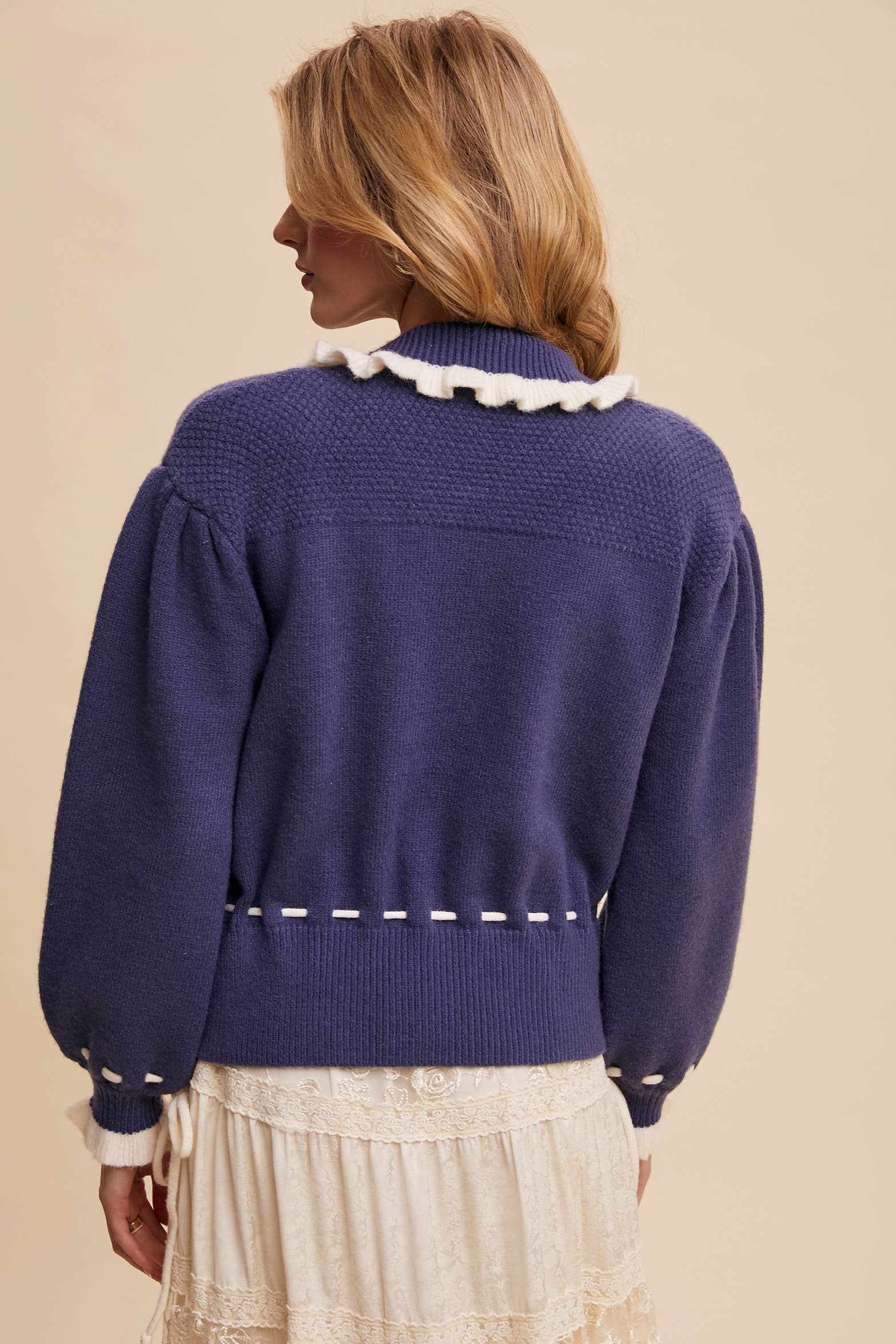 Listicle - Wholesale Cardigan - Women's - Floral Embroidered Knit Cardigan Sweater30