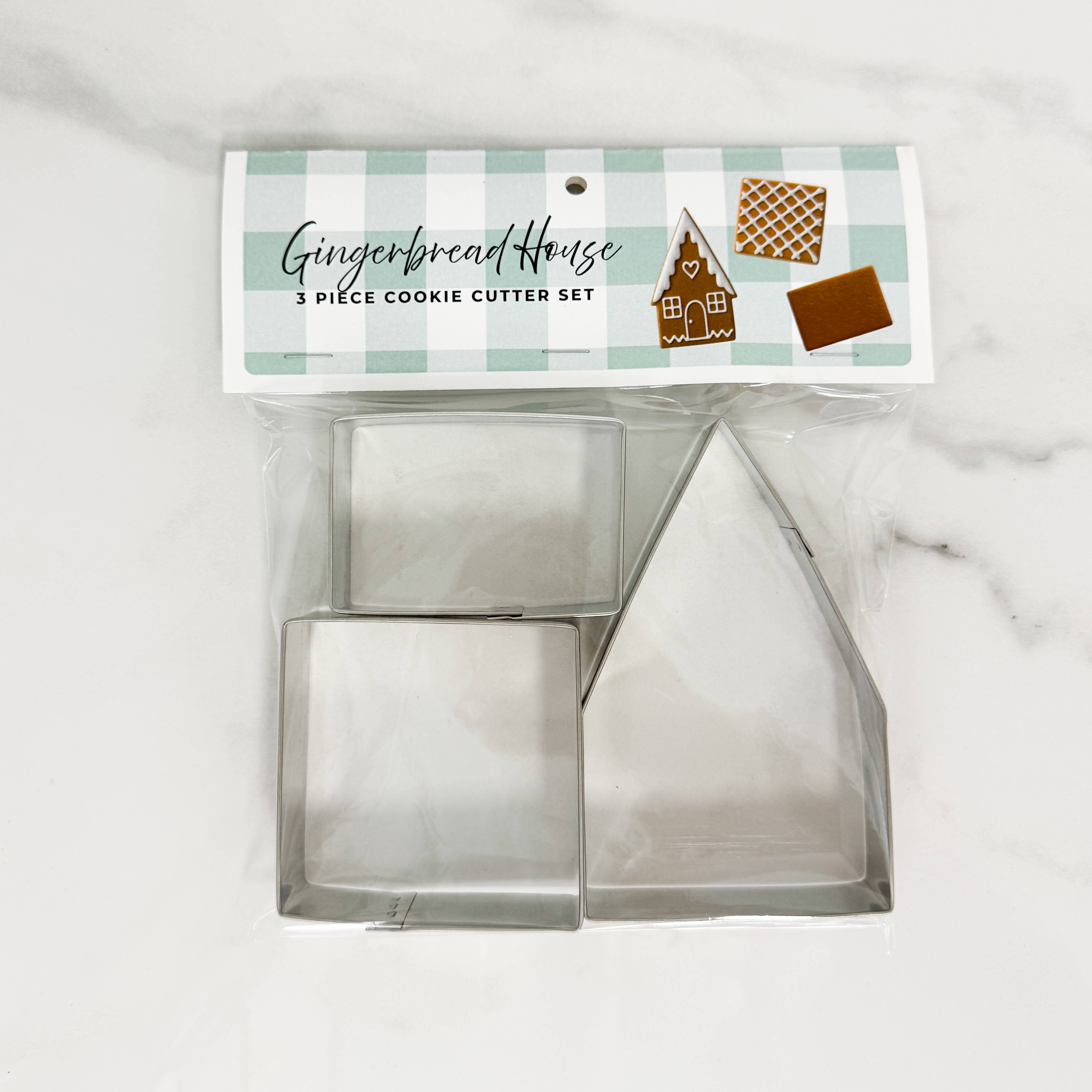 CookieCutter.com - Wholesale Cookie Cutter - Gingerbread House Cookie Cutter 3 Pc. Bag Set B11011