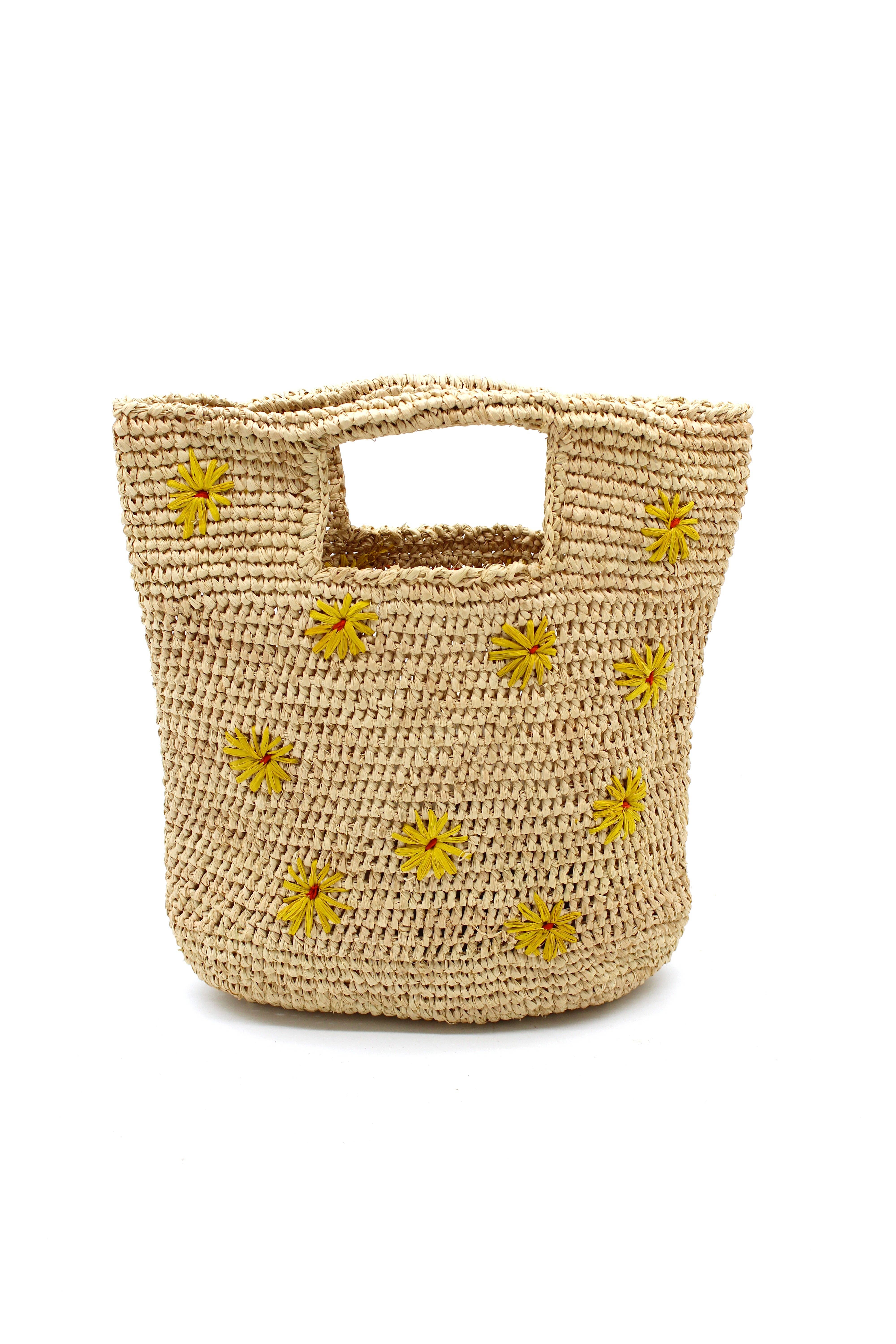 Shebobo - Wholesale Beach Bag - Mini ConCon Daisy Flower Crochet Petite Straw Basket Handbag7
