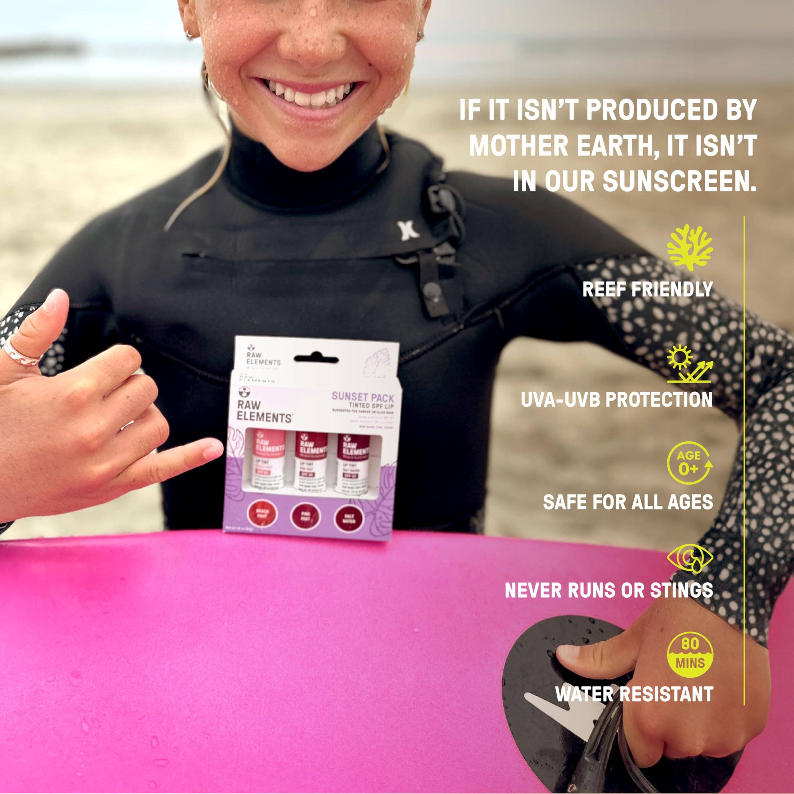 Raw Elements – wholesale Lip Balm – Raw Elements Tinted Lip SPF 30 .15 oz Sunrise Pack2