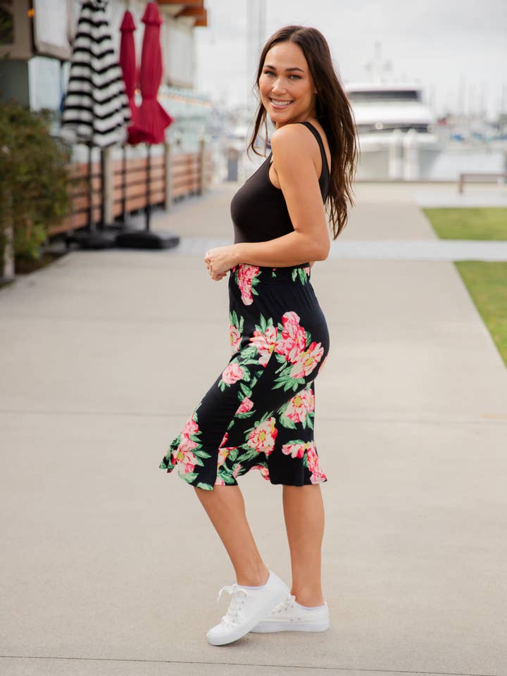 Tickled Teal - Vente Jupe – femme - Jupe crayon à motif à ourlet volanté5