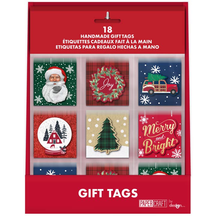 Papercraft - Wholesale Gift Tag Label - Counter Display - 18CT Handmade Gift Tags Trad / Whim