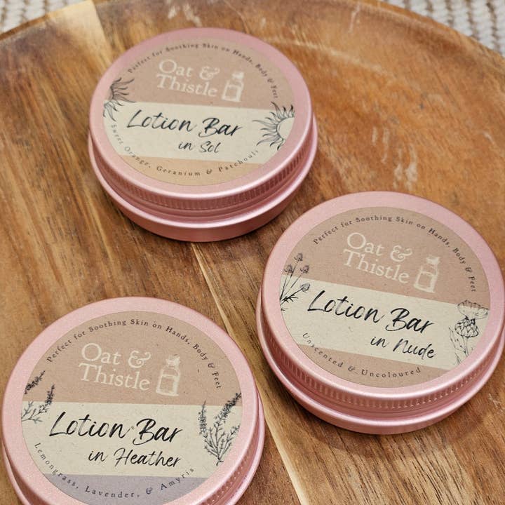 Oat & Thistle - Venta al por mayor Loción en pastilla - Barra de Loción Sol Mini | Naranja, Geranio y Pachuli7