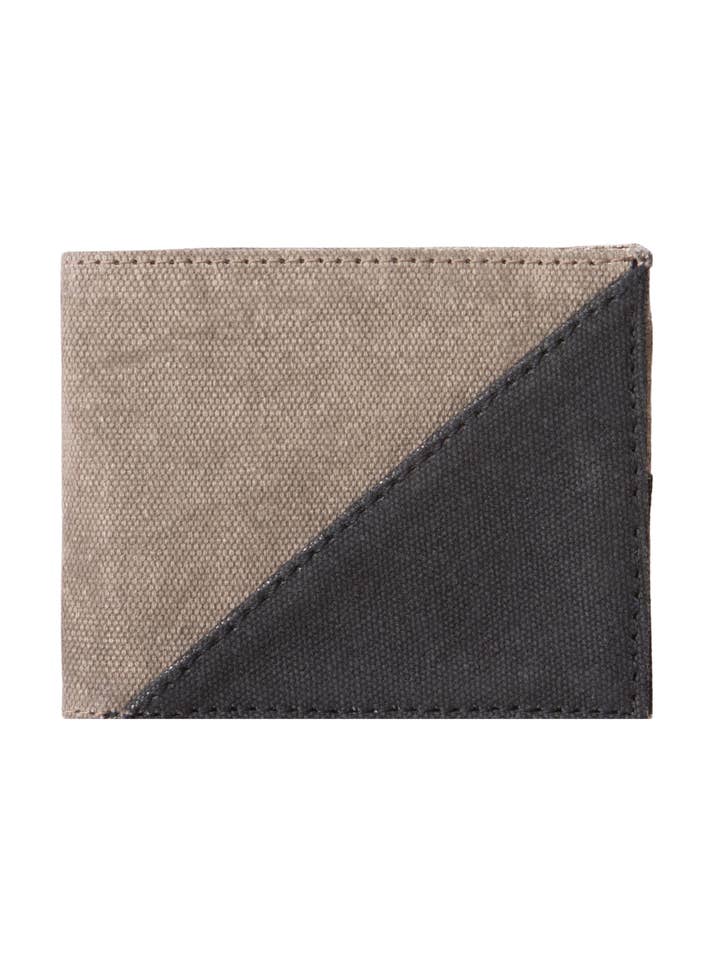 Dylan Bi-Fold Unisex Wallet in Up Cycled Canvas for wholesale by Mona B.