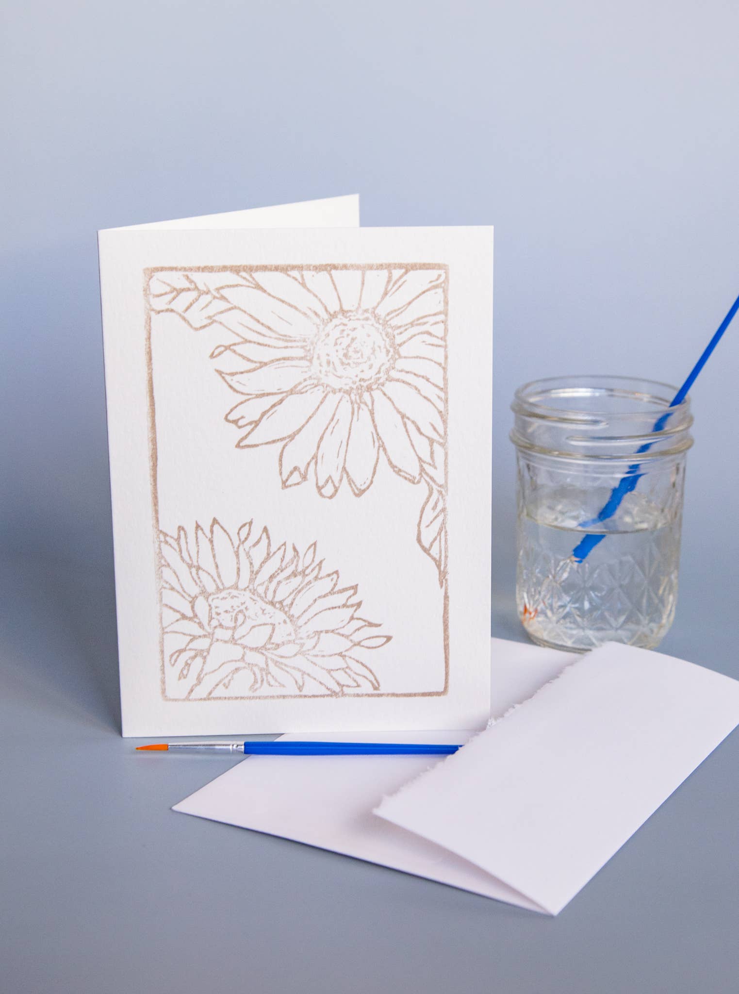 Ashes & Arbor - Wholesale DIY Craft Kit - 5x7 Sunflowers - Watercolor Art Card Kit3