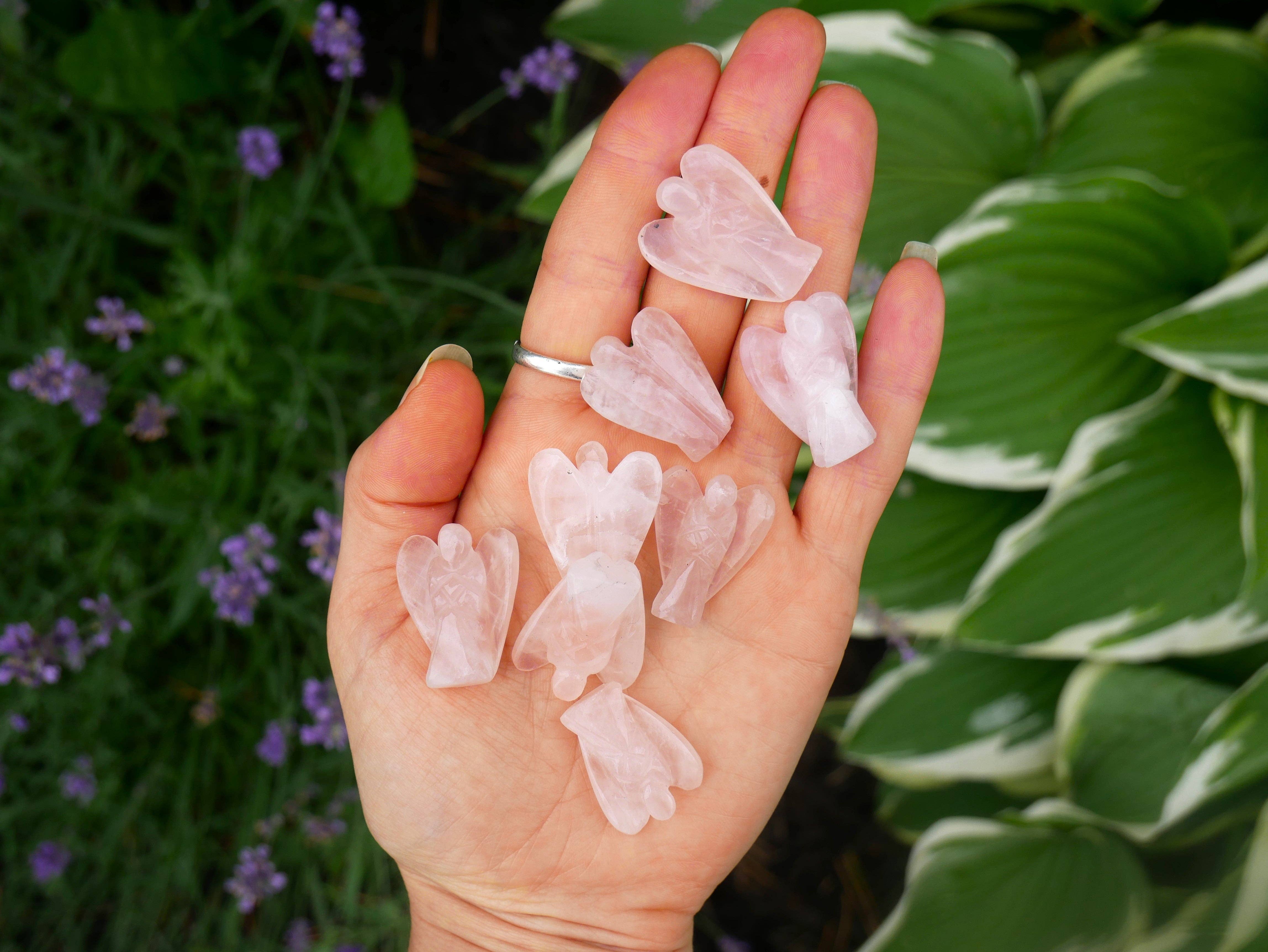 The Healing Sanctuary - Wholesale Spiritual Stone/Crystal - Rose Quartz Small Angels - 1 inch1