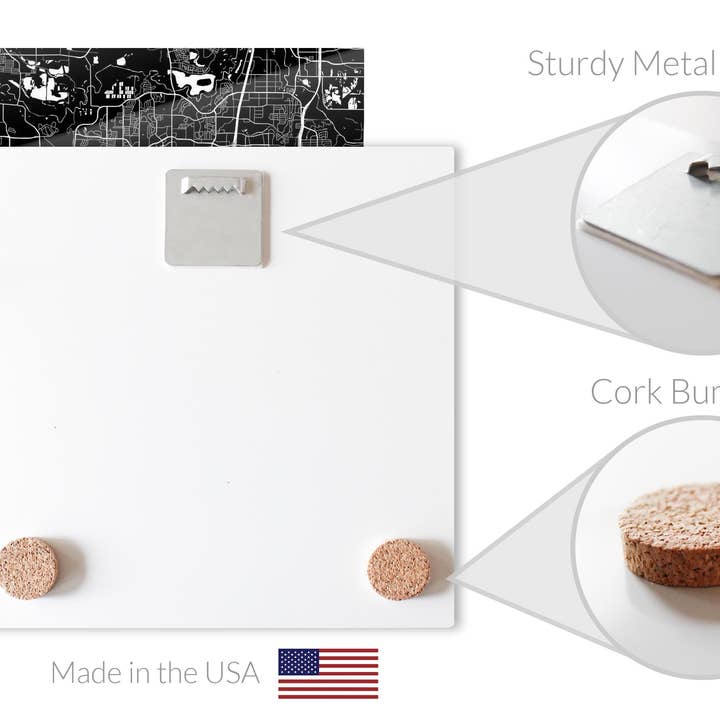 Love Local - Wholesale Plaque - Minimalistic B&W Texas Arlington Map|8x8 Glass Plaque3