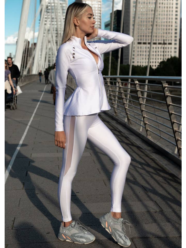 Bianco Leggings RK Texture in mesh in vendita all'ingrosso su Faire