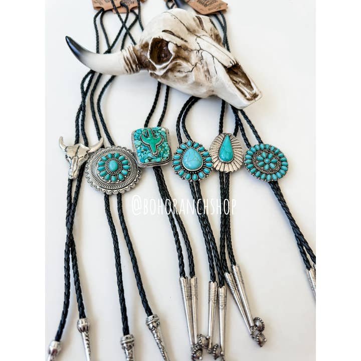 Boho Ranch Shop - Wholesale Pendant/Charm Necklace - Western Bolo Long Pendant Necklace10