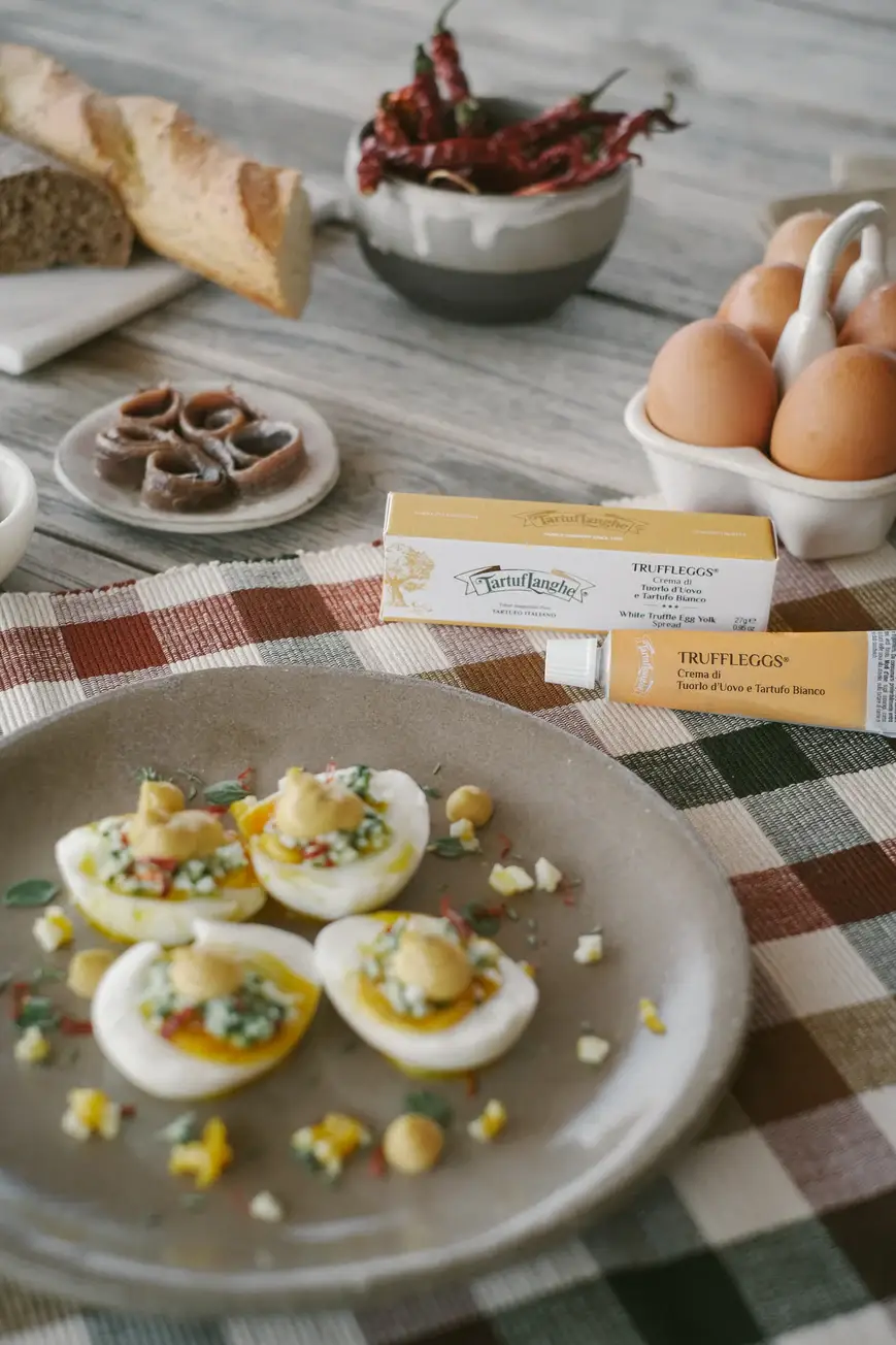 TartufLanghe - Vente Tapenades - TRUFFLEGGS® Tartinade aux œufs à la truffe blanche – 0,95 oz1