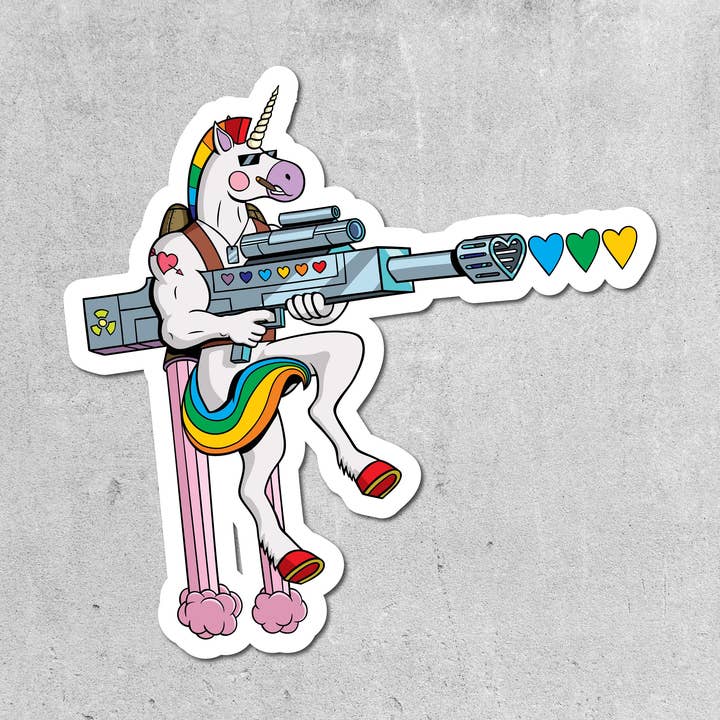 Die Cut Unicorn Rainbow Stickers - Waterproof & Gay for wholesale by S&Y Brand Paper co.