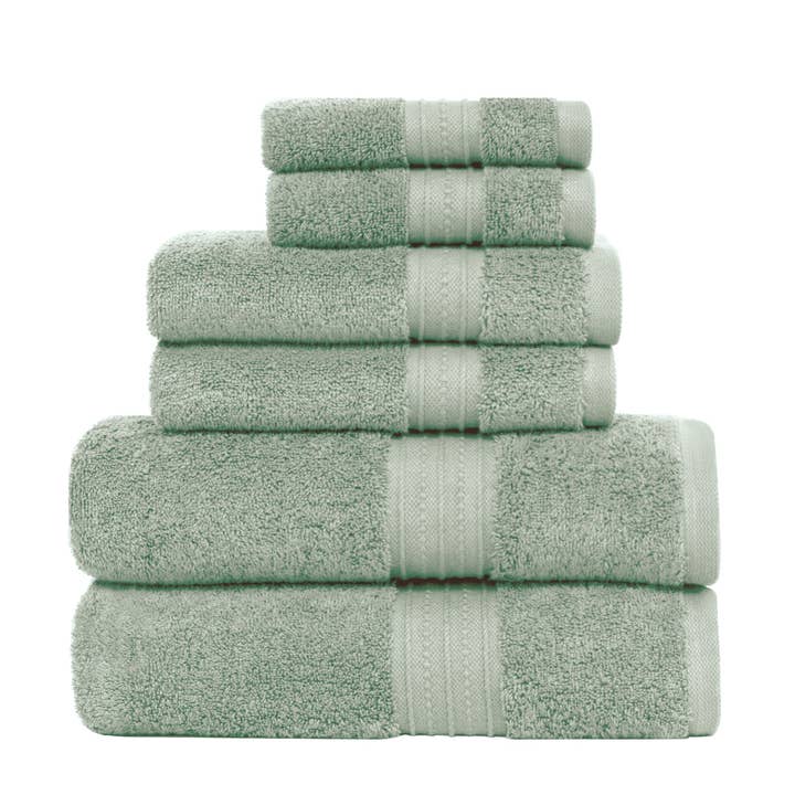 Feather & Stitch New York - Wholesale Towel Set - 100% Cotton 6-Piece Quick Dry Bath Towel Set