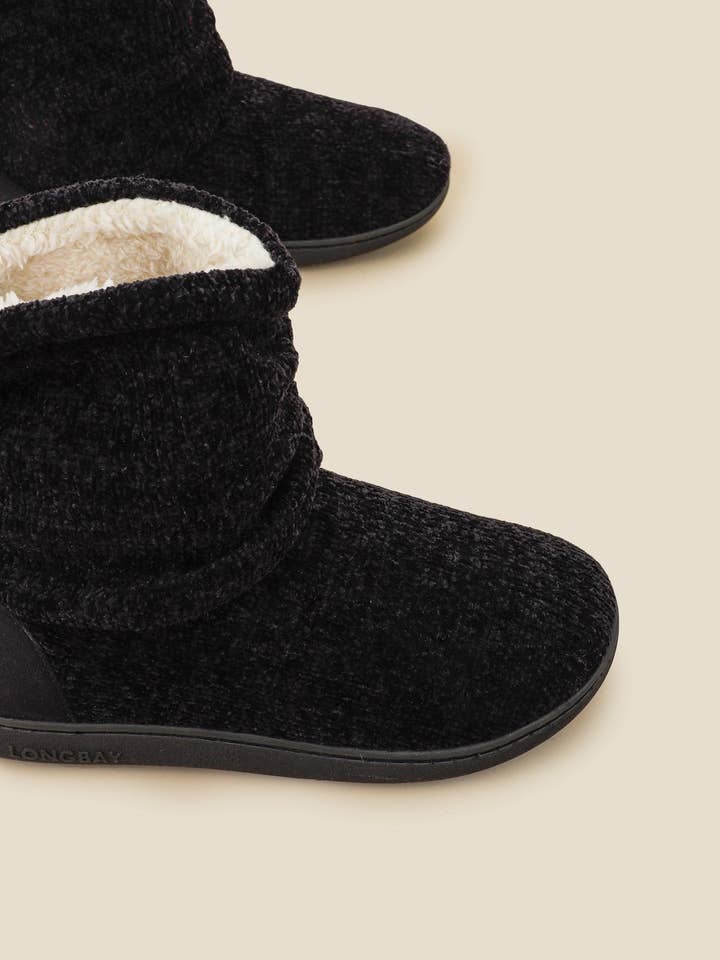 LongBay - Vente Bottines – femme - Chaussons bottillons en tricot chenille pour femmes Fuji17