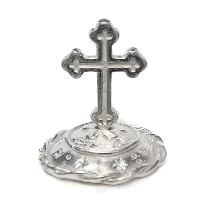 Greek Cross Ring Stand Pewter for wholesale by Lucina K.