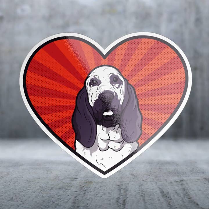 Adesivo - Bloodhound Heart per la vendita all'ingrosso da parte di Two Feet Treats