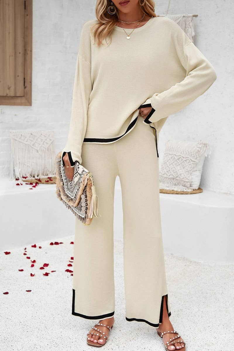 Lily Clothing - Wholesale Top & Pant Set (NOT Loungewear) - Women's - TEMPERAMENT CASUAL SOLID COLOR LONG SLEEVE SUIT_CWSTB037110