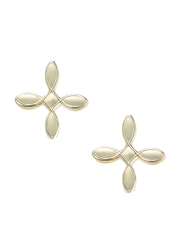 Enamel Cross Stud Earrings in Gold Enamel for wholesale by Natalie Wood Designs
