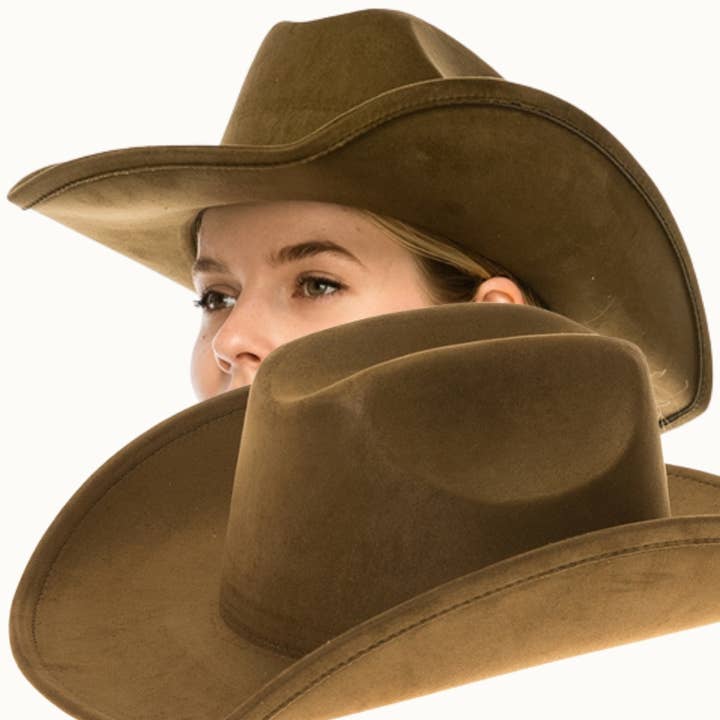 Olive & Pique - Wholesale Hat accessory – Women's - Vegan Suede Cattleman Cowboy Hat3