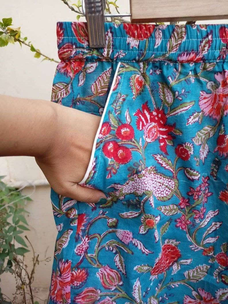 bhavnas boutique - Wholesale Shorts - Women's - Cotton Pants Hand Block Print Shorts Beach Wear Night Wear 1