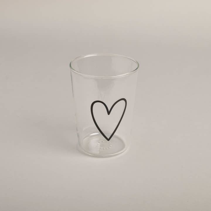 Eulenschnitt - Wholesale Drinking Glass/Cup - Black heart drinking glass (VE = 6 pcs)1