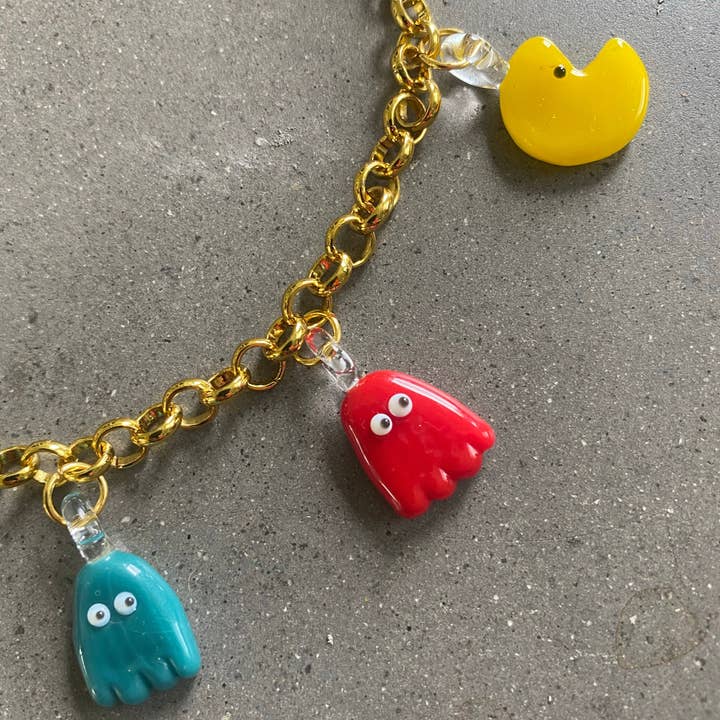 Jukju Glass - Wholesale Halskettinghanger - PacMan Charm halsketting en armband