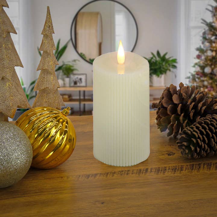 National Tree Company - Wholesale Flameless Candle - 5 in. by 11 in. Ivory Flameless Georgetown Pillar Candle1