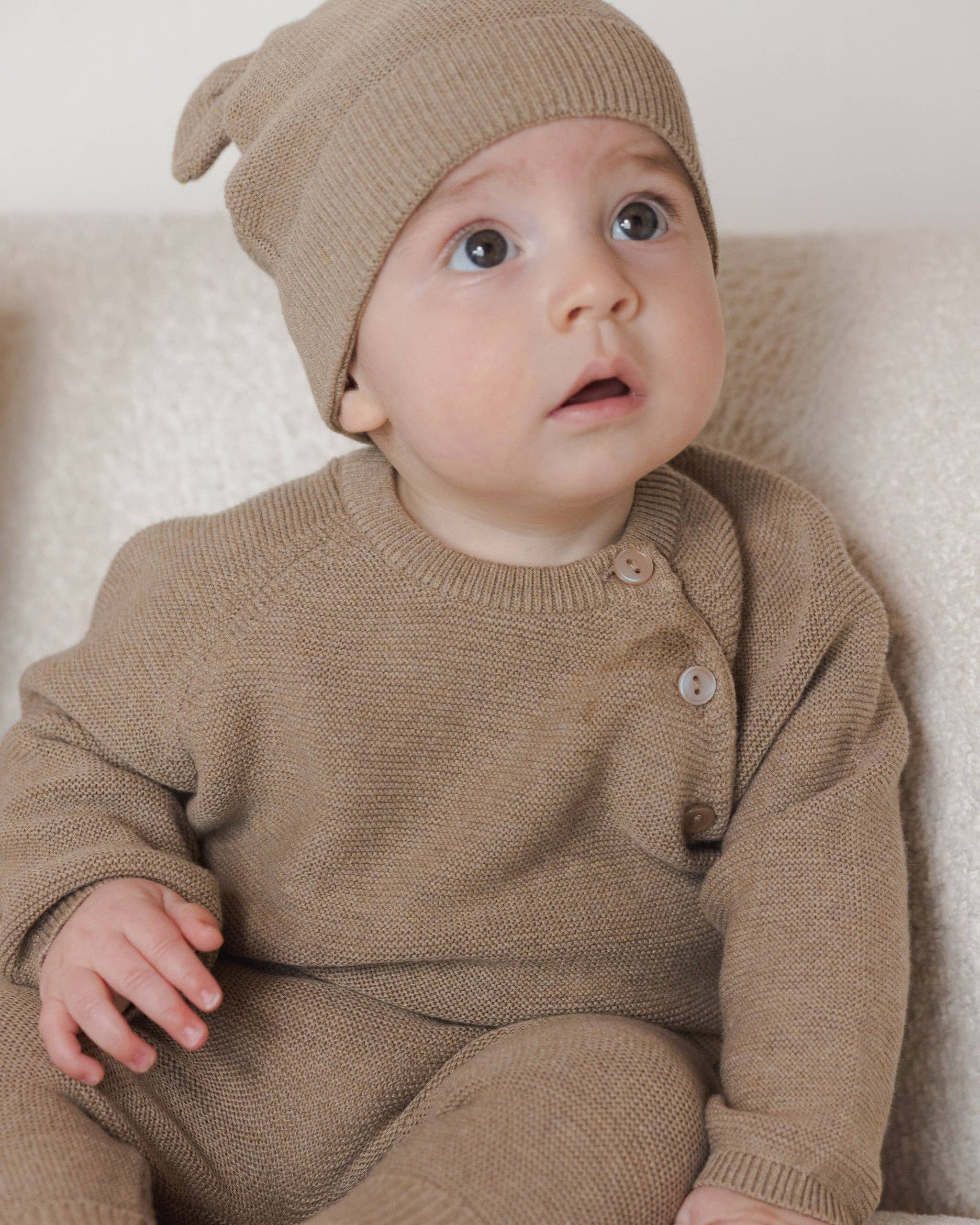 Quincy Mae - Wholesale Knit Sweater - Kids - Bailey Knit Sweater Heathered Mocha1