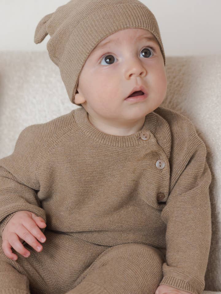 Quincy Mae - Wholesale Knit Sweater - Kids - Bailey Knit Sweater Heathered Mocha1