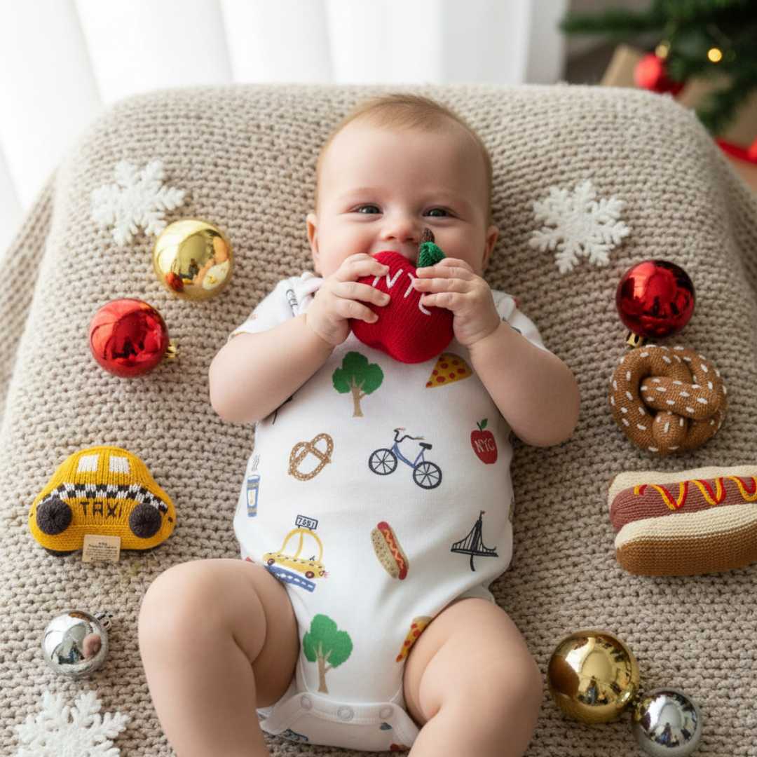 Estella - Wholesale Bodysuit (Non-Footed) - Baby - Organic Baby Onesie, All-Over NYC Print 1