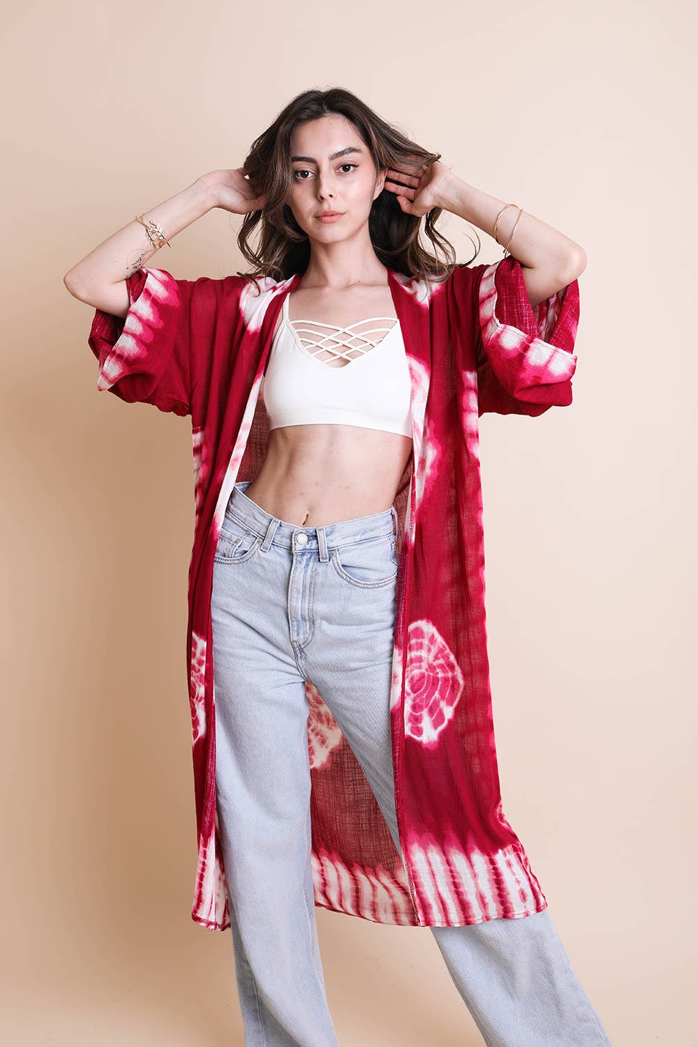 Leto Accessories - Wholesale Kimono - Women's - Versatile Tie-Dye Longline Wrap – Boho Vibes 🌀0