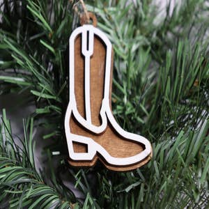 Holly Cowboy Boot Ornament