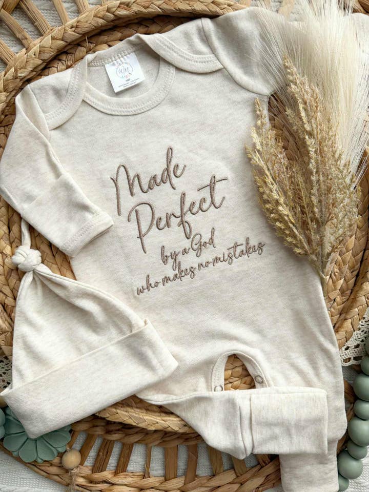 Baby Romper | Made Perfect - Taupe/Oatmeal for wholesale by Wonderfully Made