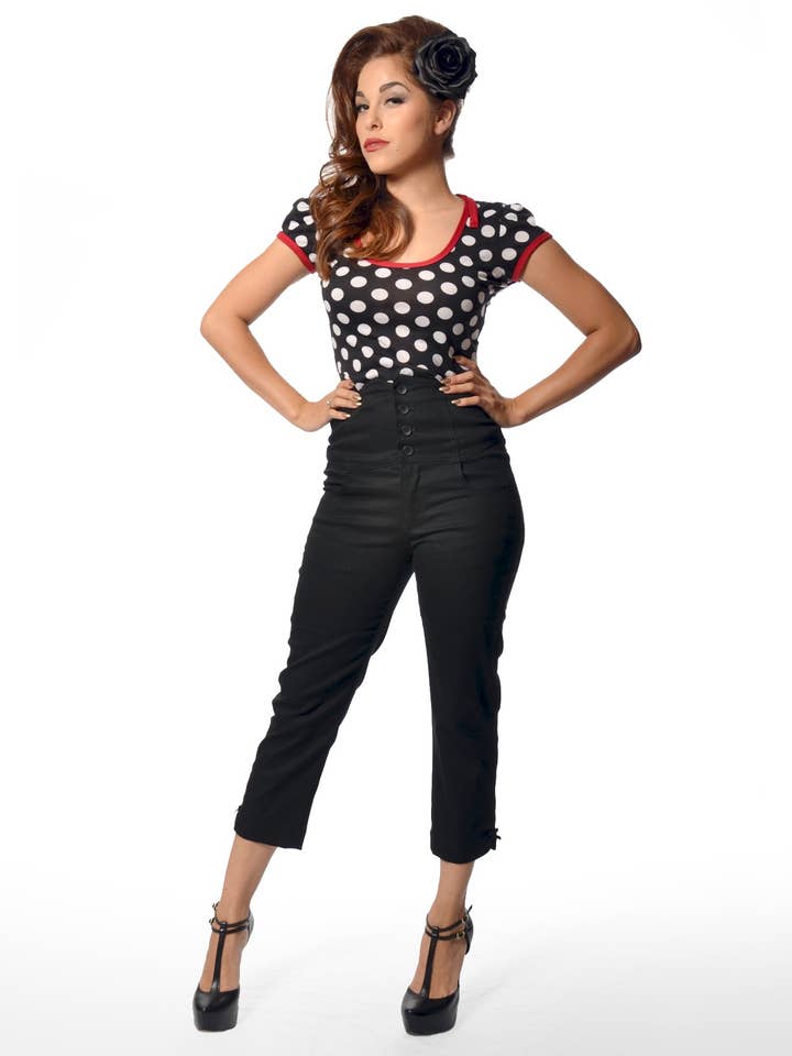 Steady Clothing - Wholesale T-Shirt - Women's - Robyn Top in Black/White/Red2