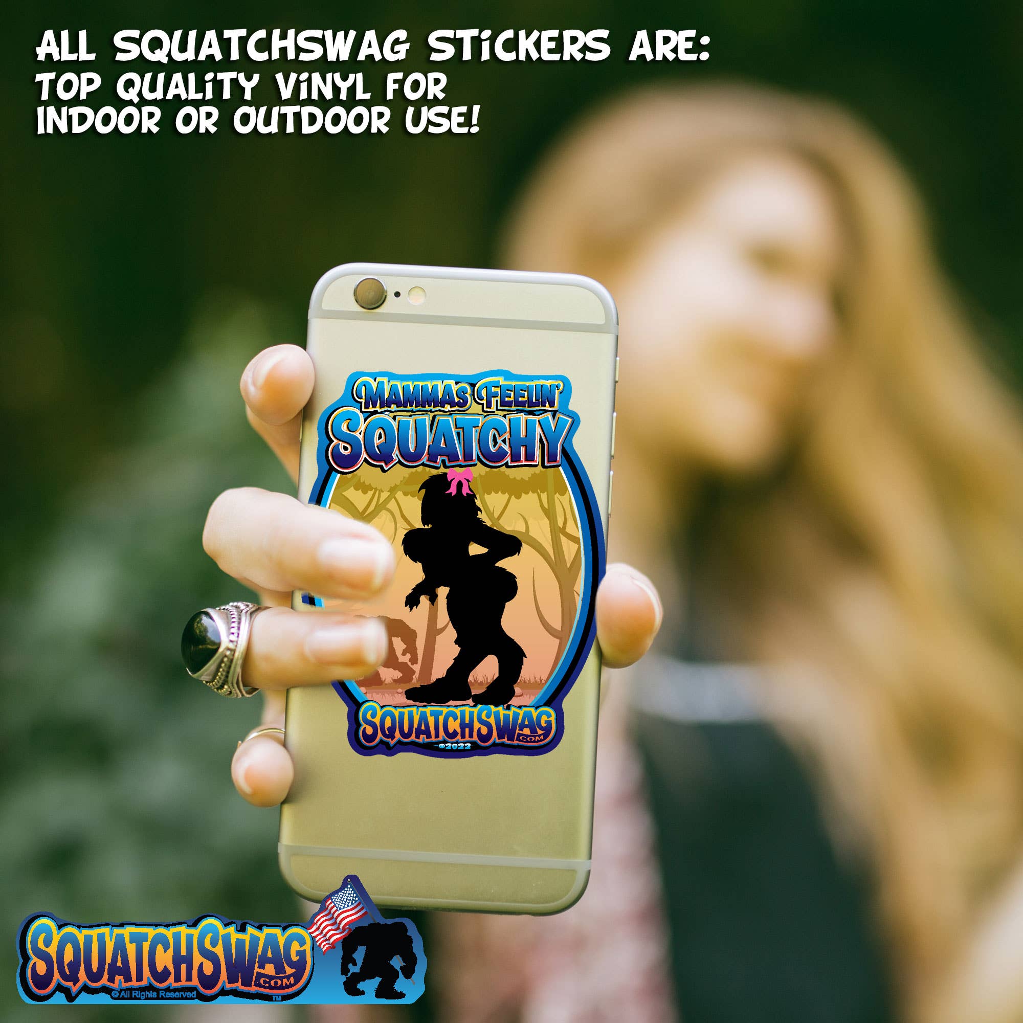 SquatchSwag - Wholesale Sticker - Mamma's Feelin Squatchy! - Bigfoot, Sasquatch Sticker3