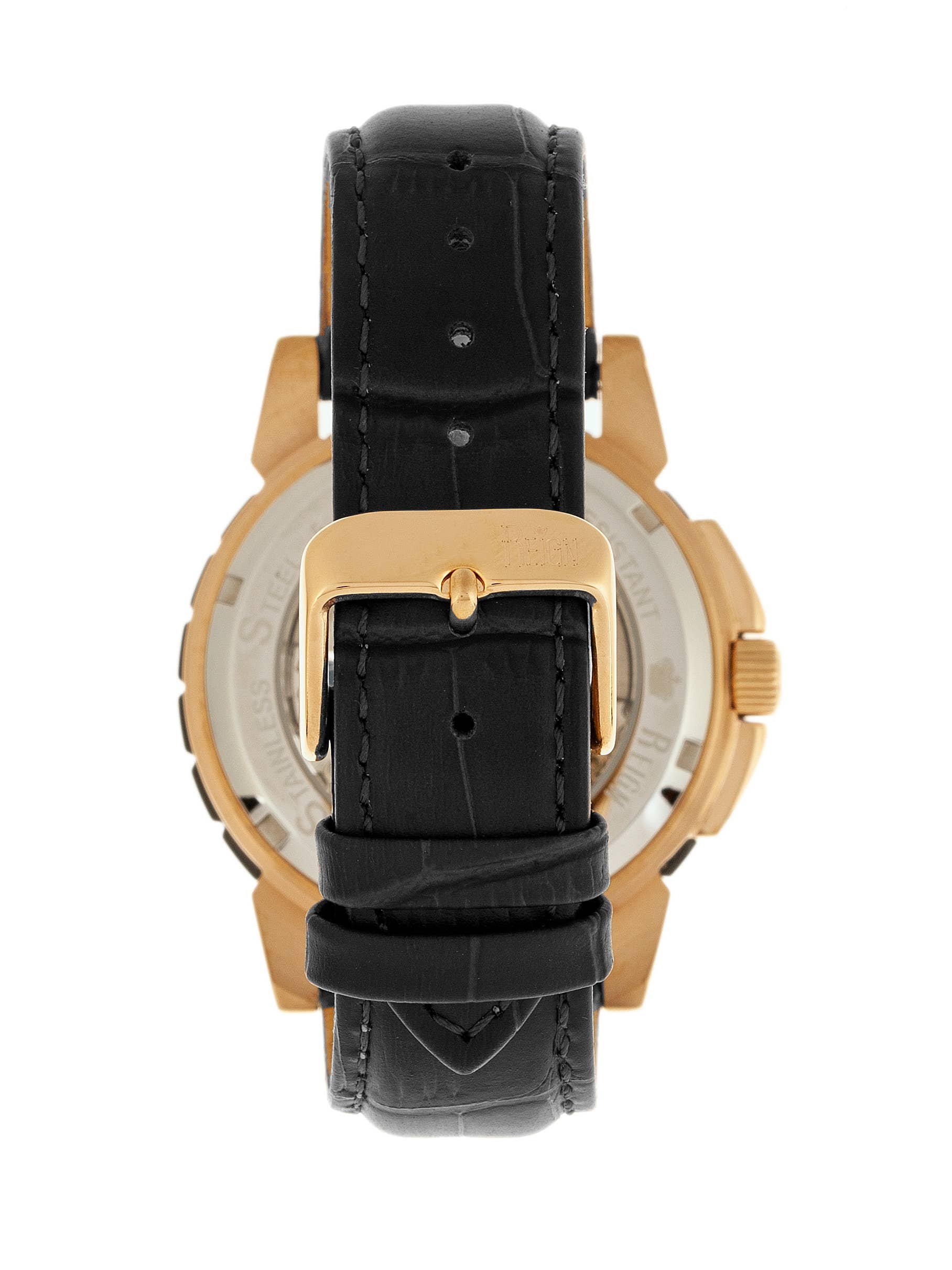 Reign - Wholesale Wrist Watch - Men's - Reign Philippe Automatic Leather-Band Skeleton Watch8