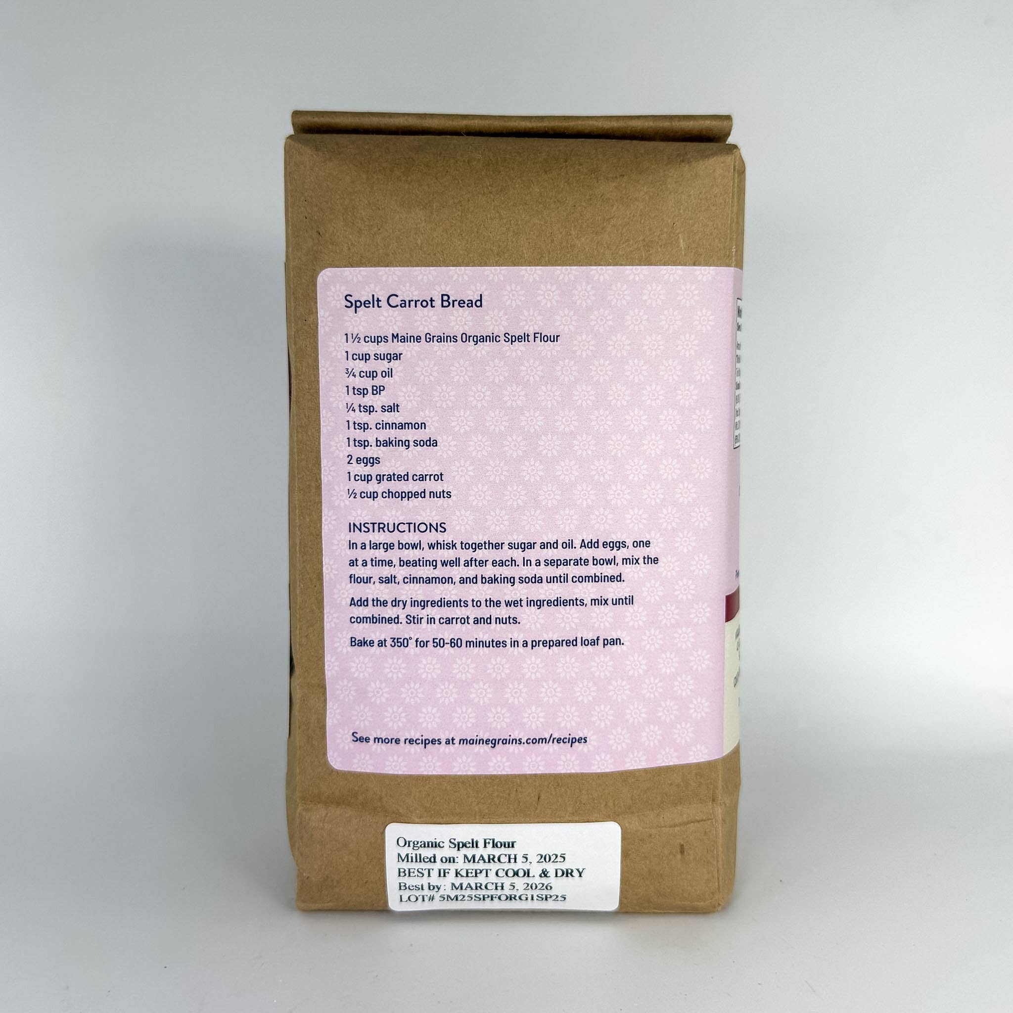 Maine Grains - Wholesale Flour - Organic Whole Spelt Flour / 6x2.4#1