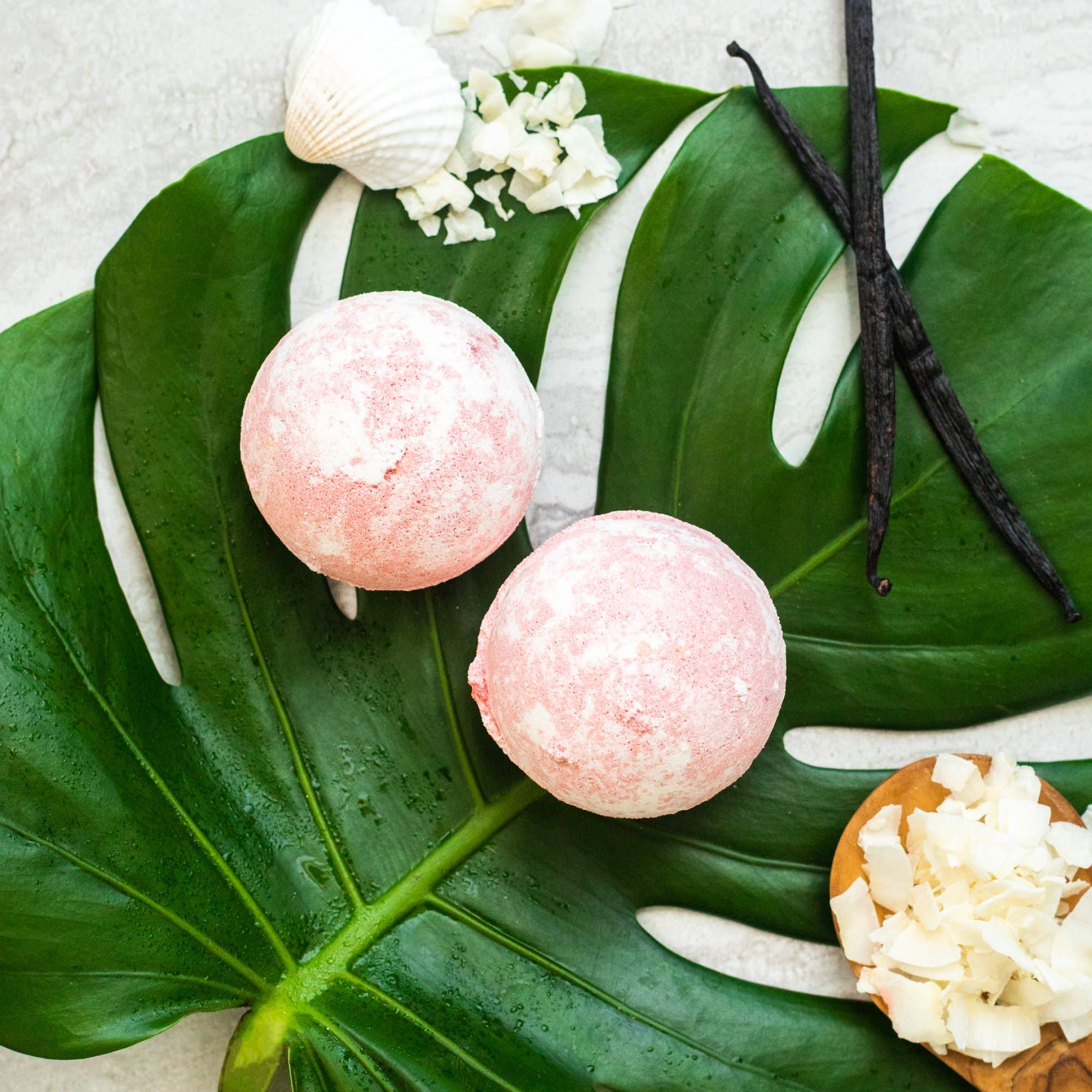 Naples Soap Company | Clean Beauty, Natural Bath & Body - Wholesale Bath Bomb/Fizz - Sunkissed Bath Bomb  – Warm Coconut & Raspberry1