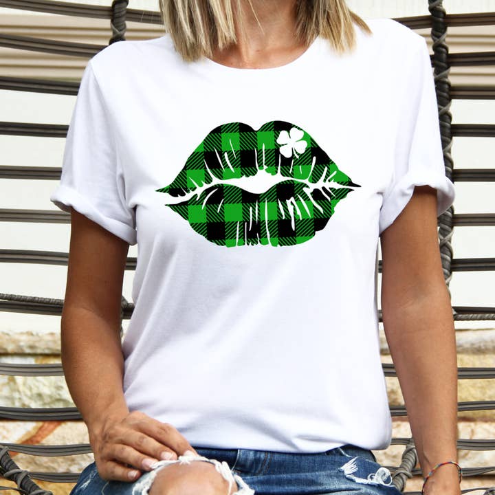 Clover Lips St Patricks Day Shirt for wholesale by Londas Trendy Tees