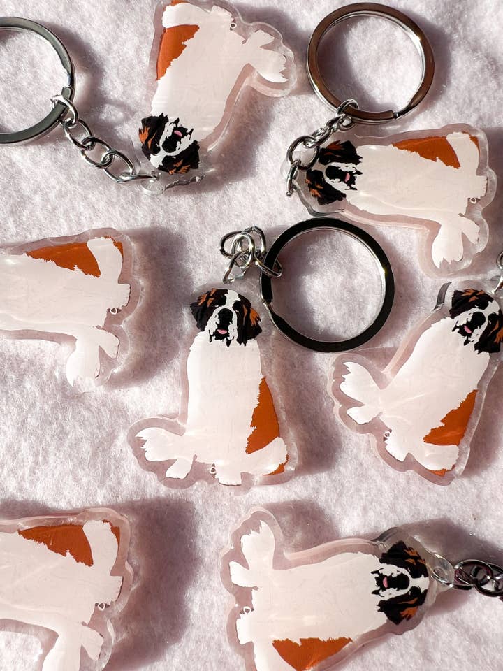 St. Bernard Keychain for wholesale by Our Cheery Corner