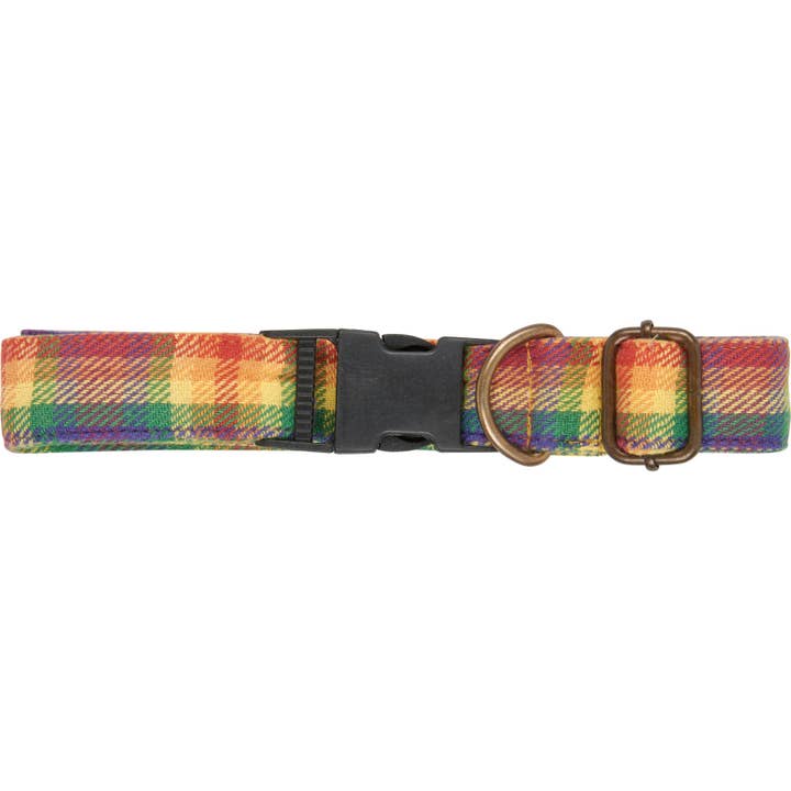 Primitives by Kathy - Wholesale Pet Collar - Dog - Rainbow Plaid Dog Collar3